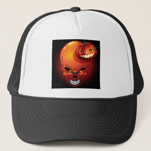 Halloween Skull and Pumpkin Hat