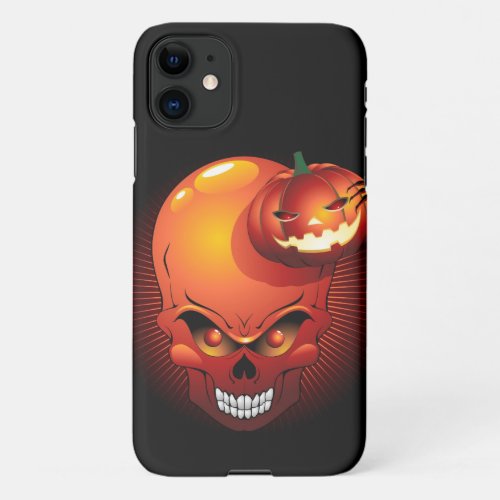 Halloween Skull and Pumpkin iPhone 11 Case
