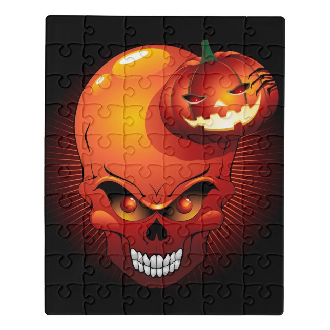 Halloween Skull and Pumpkin   Jigsaw Puzzle (Puzzle Vertical)