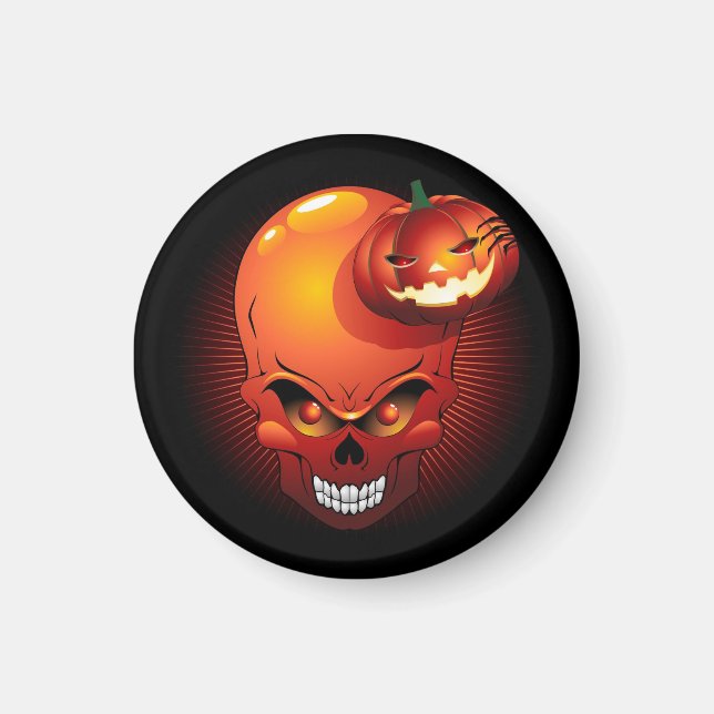 Halloween Skull and Pumpkin     Magnet (Front)