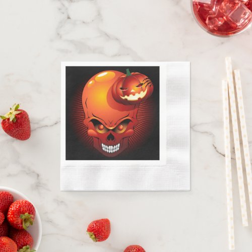 Halloween Skull and Pumpkin Napkins
