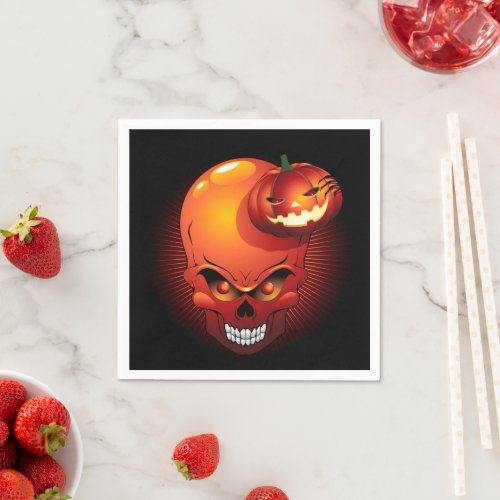 Halloween Skull and Pumpkin   Napkins