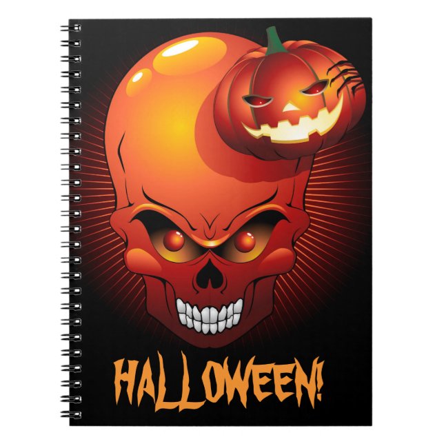 Halloween Skull and Pumpkin Notebook (Front)