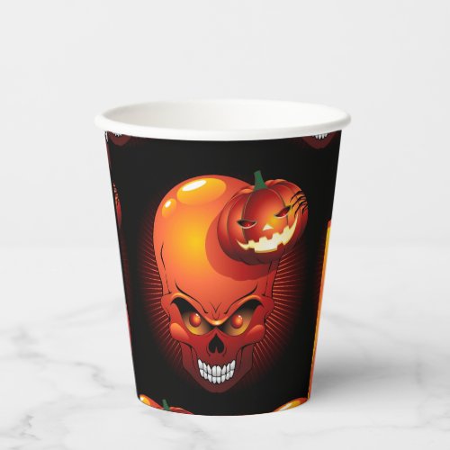 Halloween Skull and Pumpkin       Paper Cups