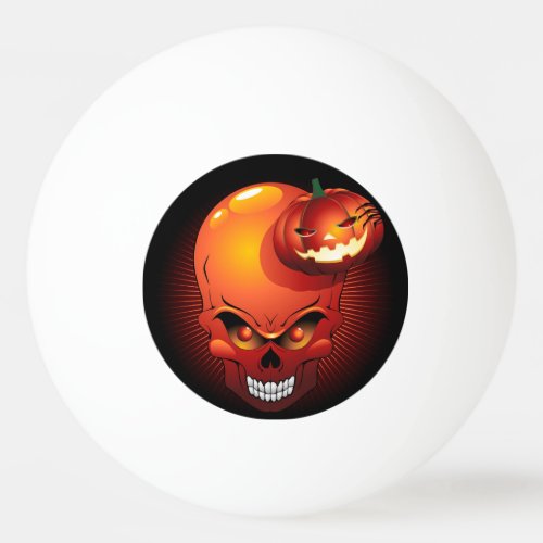 Halloween Skull and Pumpkin   Ping Pong Ball