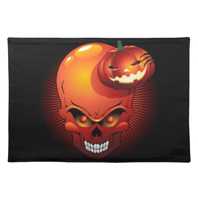 Halloween Skull and Pumpkin Placemats (Front)