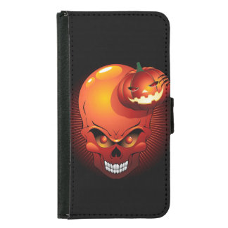 Halloween Skull and Pumpkin   Samsung Galaxy S5 Wallet Case