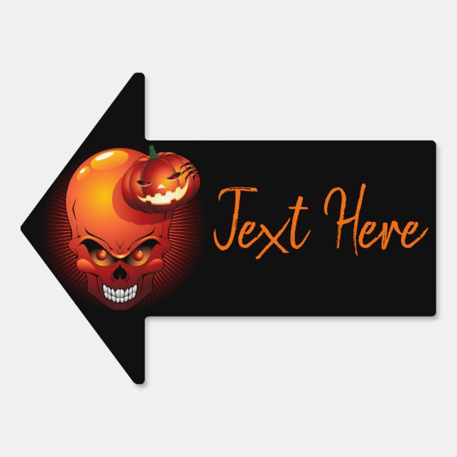 Halloween Skull and Pumpkin Sign (Front)