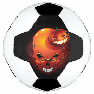 Halloween Skull and Pumpkin Soccer Ball