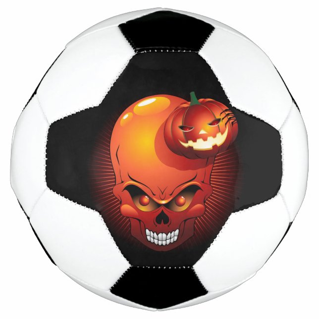 Halloween Skull and Pumpkin   Soccer Ball (Front)