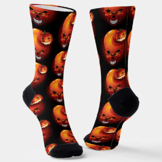 Halloween Skull and Pumpkin Socks