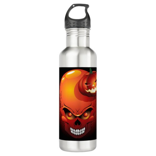 Halloween Skull and Pumpkin   Stainless Steel Water Bottle