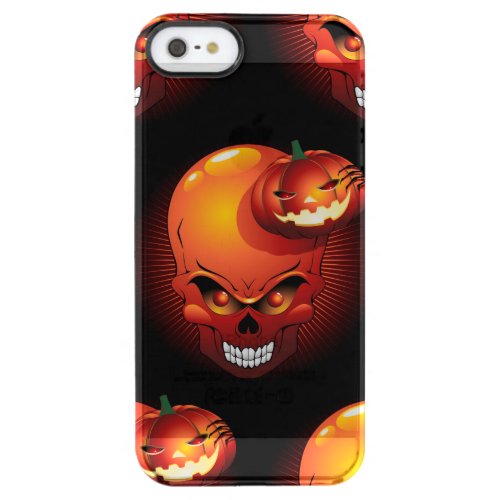 Halloween Skull and Pumpkin   Clear iPhone SE55s Case