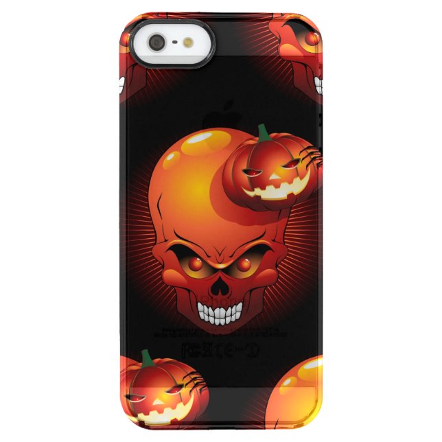 Halloween Skull and Pumpkin   Uncommon iPhone Case (Back)