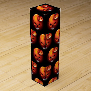 Halloween Skull and Pumpkin Wine Box
