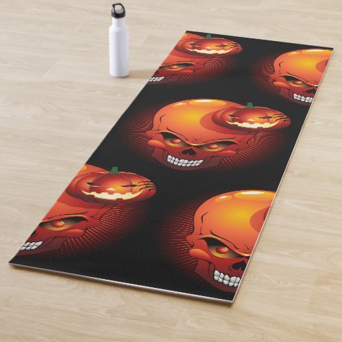Halloween Skull and Pumpkin   Yoga Mat