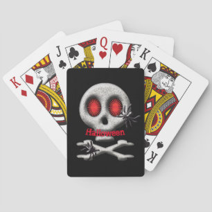 Halloween Skull and Spiders Customized Poker Cards