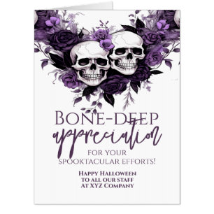 Halloween Skull Appreciation Thank You Jumbo Card