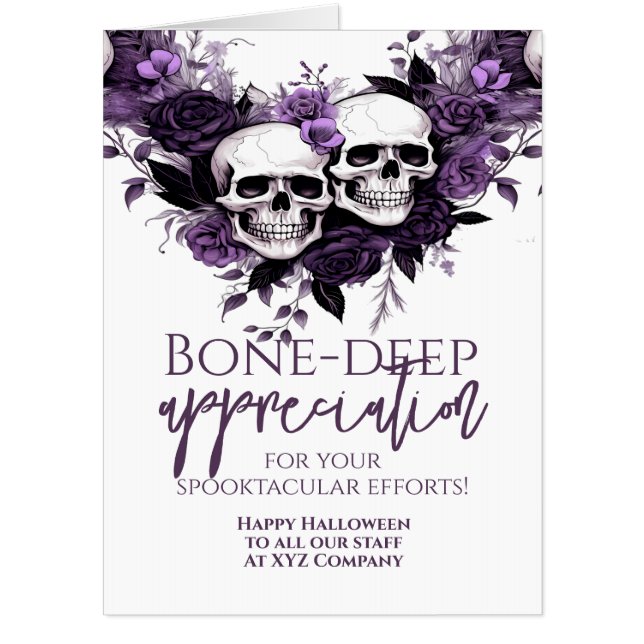 Halloween Skull Appreciation Thank You Jumbo Card (Front)