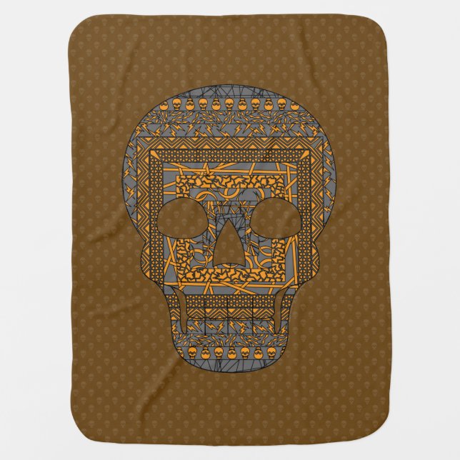 Halloween Skull Baby Blanket (Front)