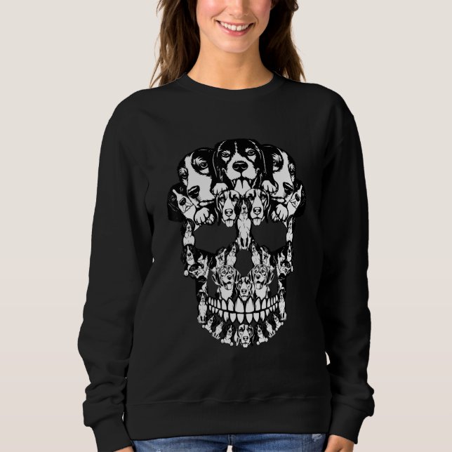 Halloween Skull Beagle Dog Horror Costumes Sweatshirt (Front)