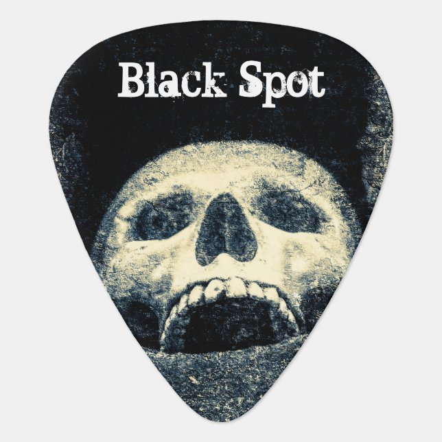 Halloween Skull Black Spot Guitar Pick (Front)