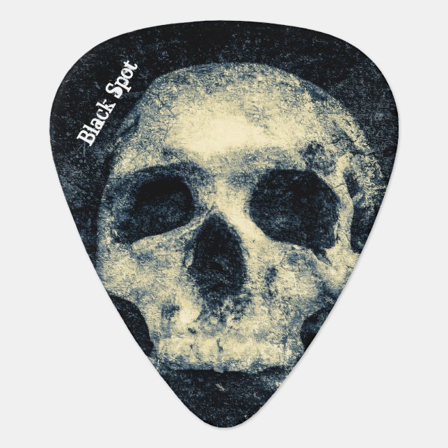 Halloween Skull Black Spot Guitar Pick (Front)