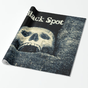 Halloween Skull Black Spot Wrapping Paper