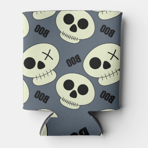 Halloween Skull Boo Childish Design Can Cooler