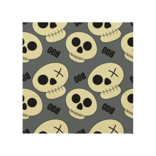 Halloween Skull, Boo Childish Design. Wood Wall Art