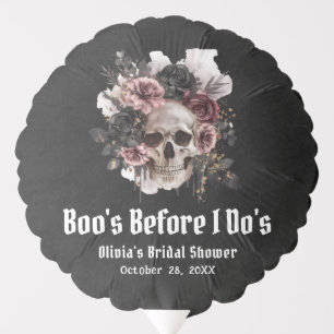 Halloween Skull Boo's Before I Do's Bridal Shower Balloon