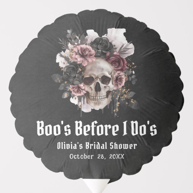 Halloween Skull Boo's Before I Do's Bridal Shower Balloon (Front)