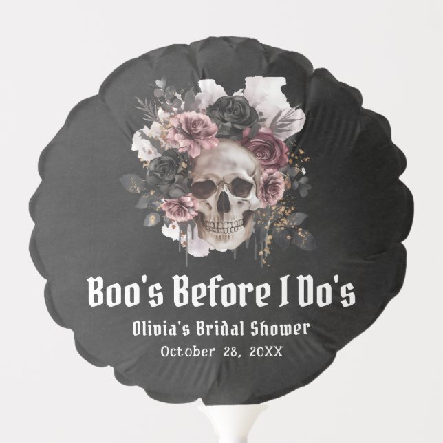 Halloween Skull Boo's Before I Do's Bridal Shower Balloon (Front)