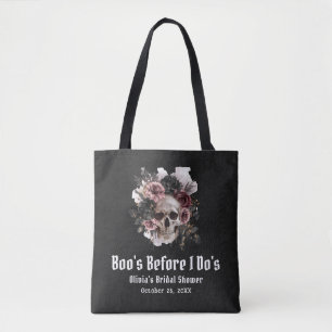 Halloween Skull Boo's Before I Do's Bridal Shower Tote Bag