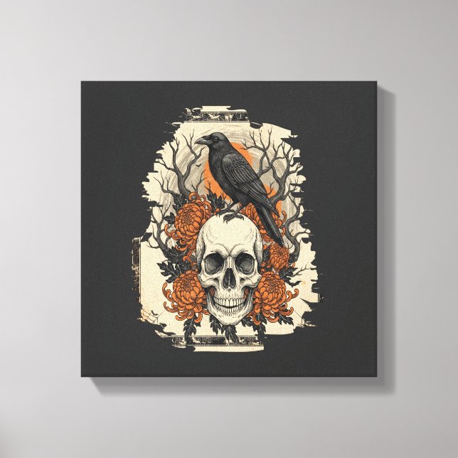 Halloween Skull Canvas Print (Front)