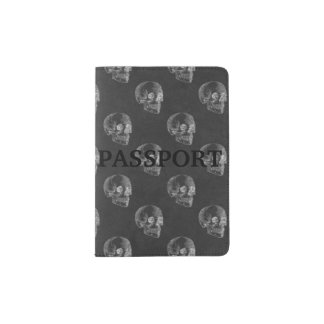 Halloween Skull Chalkboard Pattern Passport Holder
