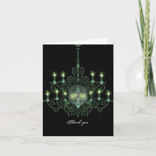 Halloween Skull Chandelier Wedding Card