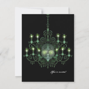 Halloween Skull Chandelier Wedding Invitation