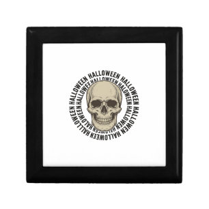 Halloween Skull Circle Vintage Engraving Design_1 Gift Box