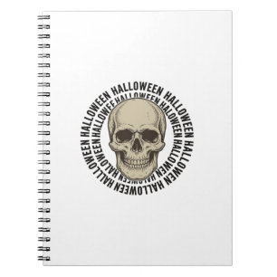 Halloween Skull Circle Vintage Engraving Design_1 Notebook
