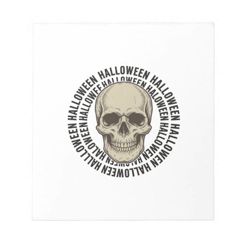 Halloween Skull Circle Vintage Engraving Design_1 Notepad