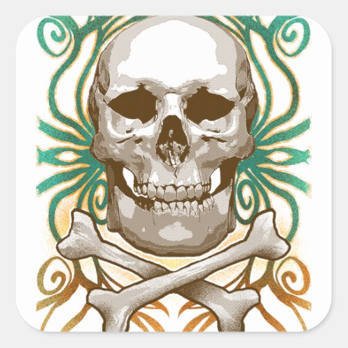 Halloween Skull Classic Round Sticker