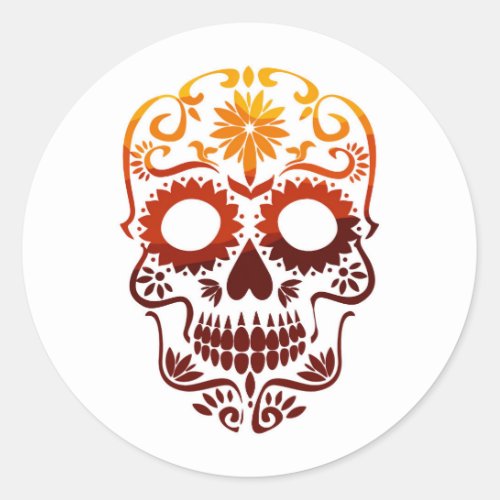 Halloween Skull Classic Round Sticker