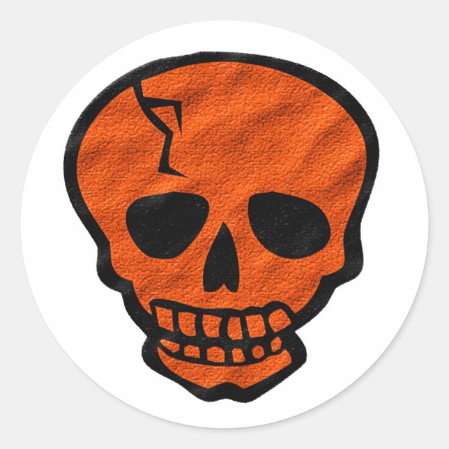 Halloween skull classic round sticker (Front)