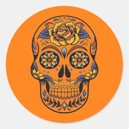 Halloween Skull Classic Round Sticker