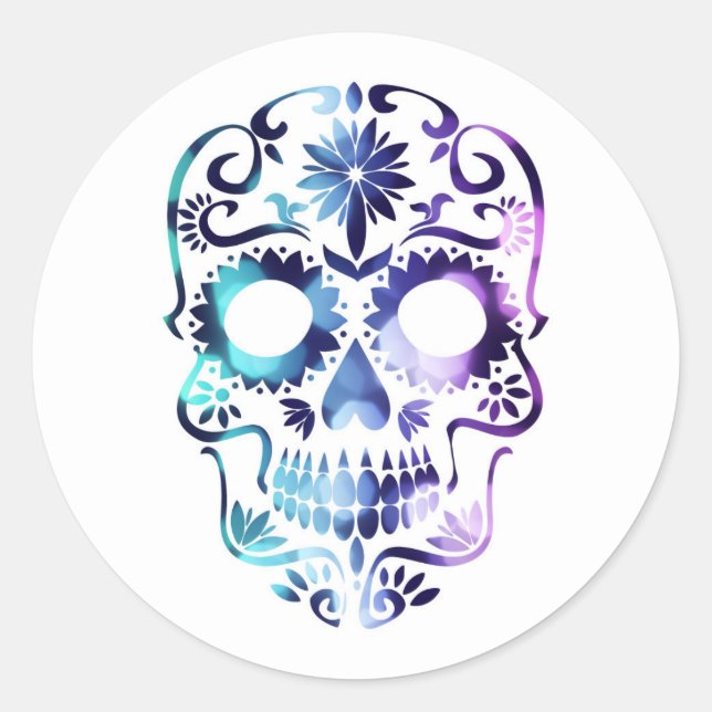 Halloween Skull Classic Round Sticker (Front)