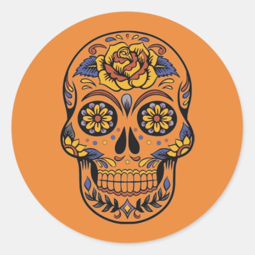 Halloween Skull Classic Round Sticker