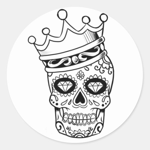 Halloween Skull Classic Round Sticker