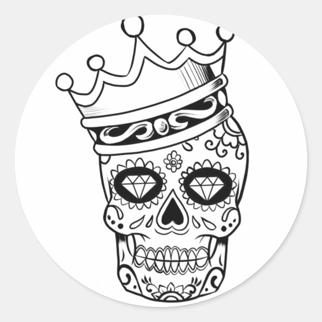 Halloween Skull Classic Round Sticker (Front)