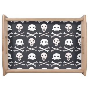 Halloween Skull Colorful Pattern Serving Tray
